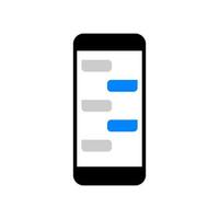 icône de vecteur de message smartphone sur fond blanc