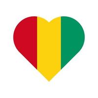 guinée, vecteur, drapeau, coeur, isolé, blanc, fond vecteur