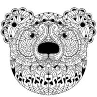 tête d'ours dessin au trait vecteur