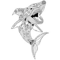 dessin au trait de requin vecteur