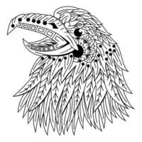 dessin au trait tête d'aigle vecteur