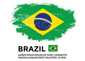 fané grunge texture coloré brésil drapeau vecteur de conception