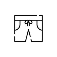 short, décontracté, pantalon modèle de logo d'illustration vectorielle d'icône de ligne pointillée. adapté à de nombreuses fins. vecteur