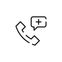appel, centre, téléphone ligne pointillée icône illustration vectorielle modèle de logo. adapté à de nombreuses fins. vecteur