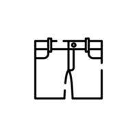 short, décontracté, pantalon modèle de logo d'illustration vectorielle d'icône de ligne pointillée. adapté à de nombreuses fins. vecteur
