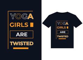 les filles de yoga sont une illustration tordue pour la conception de t-shirts prêts à imprimer vecteur
