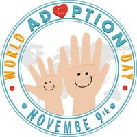 création du logo de la journée mondiale de l'adoption vecteur