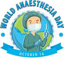 création du logo de la journée mondiale de l'anesthésie vecteur