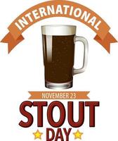 conception de bannière de la journée internationale des stouts vecteur