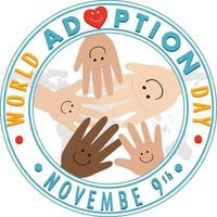 création du logo de la journée mondiale de l'adoption vecteur