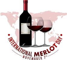 conception de bannière de la journée internationale du merlot vecteur