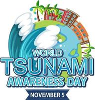 journée mondiale de sensibilisation aux tsunamis vecteur