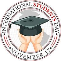 conception de bannière de la journée internationale des étudiants vecteur