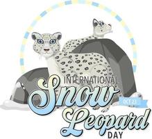 concept international de logo de léopard des neiges vecteur
