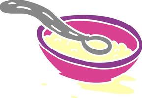 dessin animé doodle d'un bol de céréales vecteur