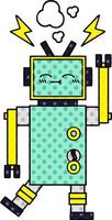 robot de dessin animé de style bande dessinée vecteur