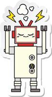 autocollant d'un robot dansant de dessin animé mignon vecteur