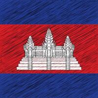 jour de l'indépendance du cambodge 9 novembre, conception de drapeau carré vecteur