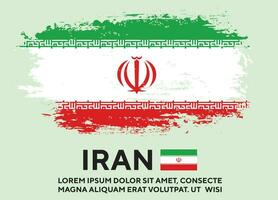 vecteur de conception de drapeau de texture grunge coloré iran