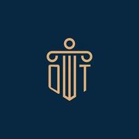 pas initial pour le logo du cabinet d'avocats, logo de l'avocat avec pilier vecteur