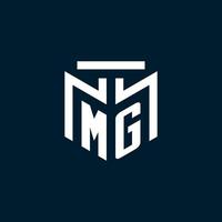 logo initial monogramme mg avec un design de style géométrique abstrait vecteur