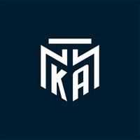 logo initial monogramme ka avec un design de style géométrique abstrait vecteur