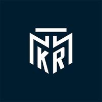 logo initial monogramme kr avec un design de style géométrique abstrait vecteur