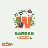 alphabet de jardin w logo vecteur