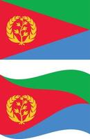 drapeau national de l'érythrée avec fond de texture de papier. drapeau de l'érythrée. drapeau ondulant de l'érythrée. style plat. vecteur