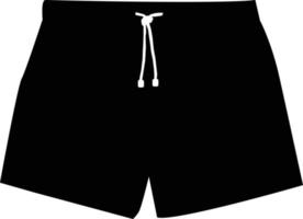 icône de short de bain noir sur fond blanc. signe de vêtements de plage. symbole de maillot de bain noir. vecteur