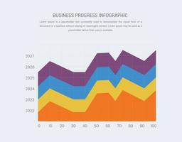 graphique de croissance coloré illustration infographique stratégique vecteur
