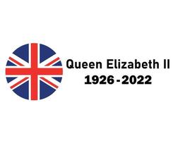 reine elizabeth 1926 2022 noir et britannique royaume uni drapeau emblème national europe icône illustration vectorielle élément de conception abstraite vecteur