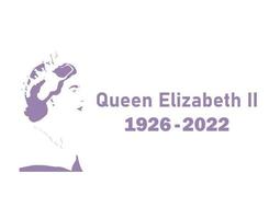 reine elizabeth 1926 2022 visage portrait britannique royaume uni national europe pays vecteur illustration abstrait conception violet