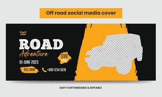 photo de couverture des médias sociaux aventure hors route vecteur