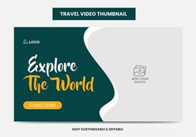 vignette vidéo et bannière web de l'agence de voyages. miniature de la vidéo sur les médias sociaux du service de marketing touristique