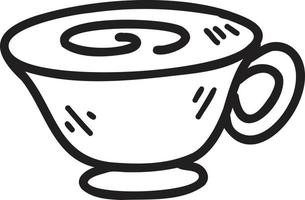 illustration de tasse de café chaud dessiné à la main vecteur