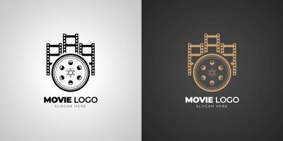 logo de film de cinéma avec modèle de fond dégradé vecteur