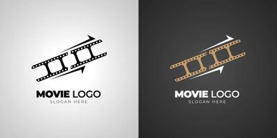 logo de film de cinéma avec modèle de fond dégradé vecteur