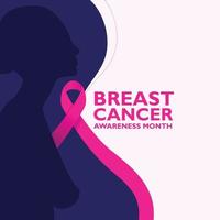 modèle de bannière du mois de sensibilisation au cancer du sein pour la sensibilisation à la santé des femmes sur les médias sociaux vecteur