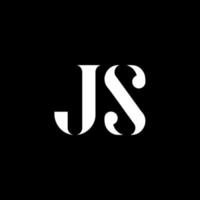 création de logo de lettre js js. lettre initiale js logo monogramme majuscule couleur blanche. logo js, conception js. js, js vecteur