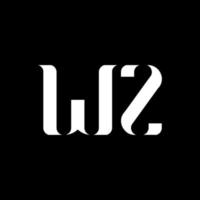 création de logo de lettre wz wz. lettre initiale wz cercle lié monogramme majuscule logo couleur blanche. logo wz, conception wz. wz, wz vecteur