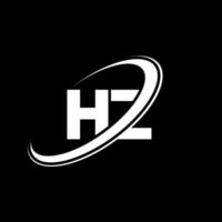 création de logo de lettre hz hz. lettre initiale hz cercle lié logo monogramme majuscule rouge et bleu. logo hz, conception hz. Hz, Hz vecteur
