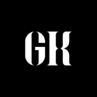 création de logo de lettre gk gk. lettre initiale gk majuscule monogramme logo couleur blanche. logo gk, conception gk. gk, gk vecteur