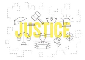 Ensemble vectoriel d'icônes de justice