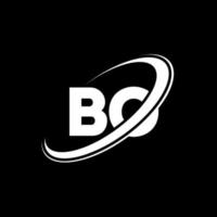 création de logo de lettre bo bo. lettre initiale bo cercle lié logo monogramme majuscule rouge et bleu. logo bo, conception bo. bo, bo vecteur