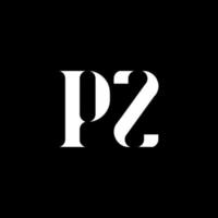 création de logo de lettre pz pz. lettre initiale pz majuscule monogramme logo couleur blanche. logo pz, conception pz. pz, pz vecteur