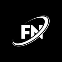 création de logo fn fn lettre. lettre initiale fn cercle lié logo monogramme majuscule rouge et bleu. logo fn, conception fn. fn, fn vecteur