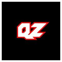 création de logo qz, création de lettre qz initiale avec style science-fiction. logo qz pour le jeu, l'esport, la technologie, le numérique, la communauté ou l'entreprise. qz sport police alphabet italique moderne. polices de style urbain de typographie. vecteur