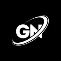 création de logo de lettre gn gn. lettre initiale gn cercle lié logo monogramme majuscule rouge et bleu. logo gn, conception gn. gn, gn vecteur