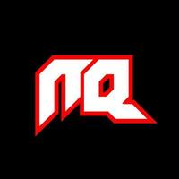 création de logo nq, conception initiale de la lettre nq avec un style de science-fiction. logo nq pour le jeu, l'esport, la technologie, le numérique, la communauté ou l'entreprise. nq sport police alphabet italique moderne. polices de style urbain de typographie. vecteur